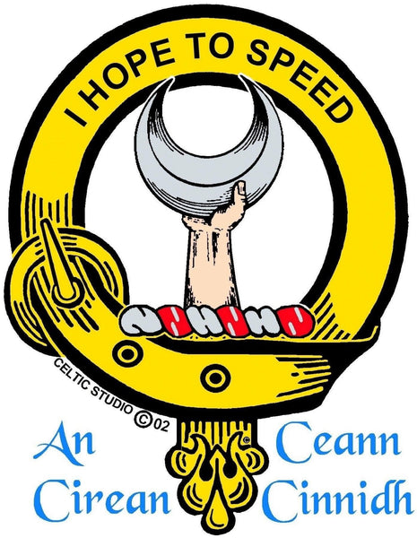 Cathcart Clan Crest Celtic Interlace Disk Pendant, Scottish Family Crest  ~ CLP06