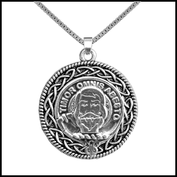 MacNab Clan Crest Celtic Interlace Disk Pendant, Scottish Family Crest  ~ CLP06