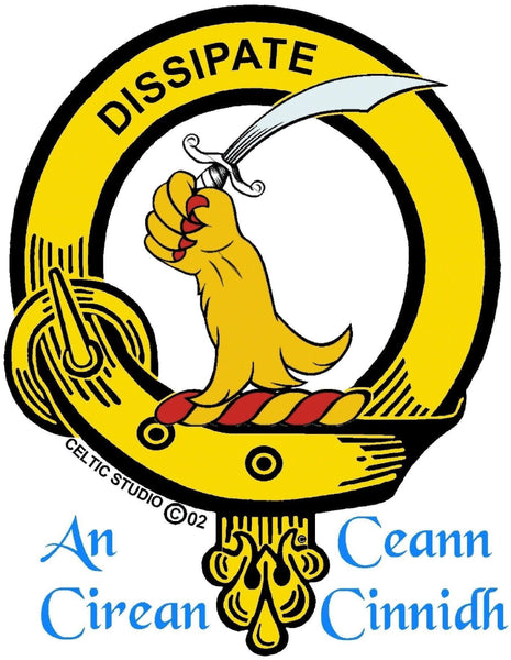 Scrymgeour Clan Crest Celtic Interlace Disk Pendant, Scottish Family Crest  ~ CLP06