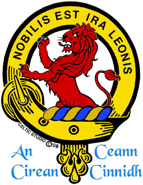 Stuart Clan Crest Celtic Interlace Disk Pendant, Scottish Family Crest  ~ CLP06