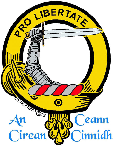 Wallace Clan Crest Celtic Interlace Disk Pendant, Scottish Family Crest  ~ CLP06