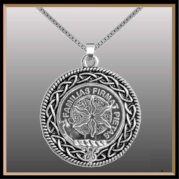 Wardlaw Clan Crest Celtic Interlace Disk Pendant, Scottish Family Crest  ~ CLP06