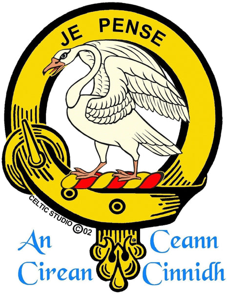 Wemyss Clan Crest Celtic Interlace Disk Pendant, Scottish Family Crest  ~ CLP06