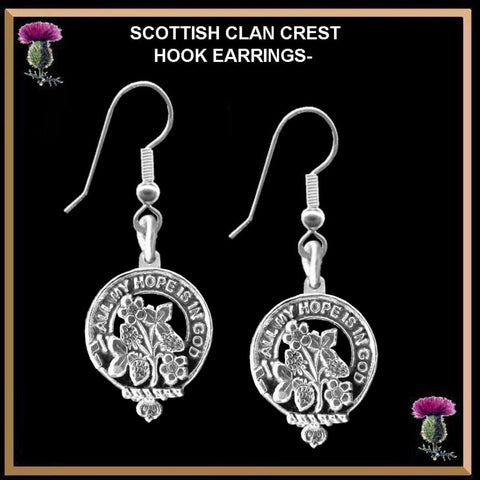Fraser Saltoun Clan Crest Earrings