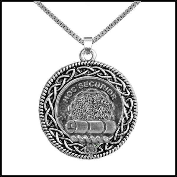 Grierson Clan Crest Celtic Interlace Disk Pendant, Scottish Family Crest  ~ CLP06