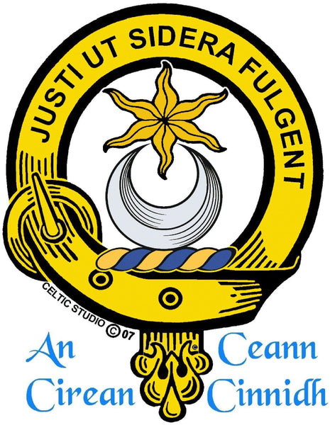 MacCall Clan Crest Celtic Interlace Disk Pendant, Scottish Family Crest  ~ CLP06