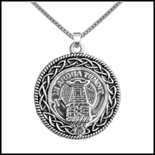 MacCallum Clan Crest Celtic Interlace Disk Pendant, Scottish Family Crest  ~ CLP06