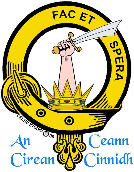 Matheson Clan Crest Celtic Interlace Disk Pendant, Scottish Family Crest  ~ CLP06