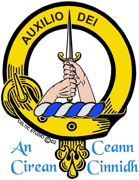 Muirhead Clan Crest Celtic Interlace Disk Pendant, Scottish Family Crest  ~ CLP06