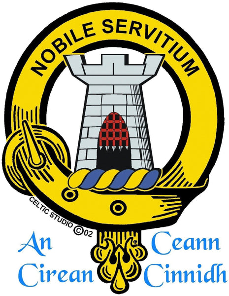 Spaulding Clan Crest Celtic Interlace Disk Pendant, Scottish Family Crest  ~ CLP06