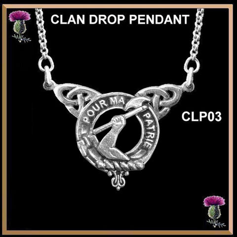 Cooper Clan Crest Double Drop Pendant ~ CLP03