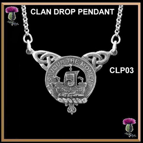 Duncan Sketraw Clan Crest Double Drop Pendant ~ CLP03
