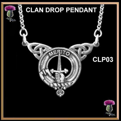 Dunlop Clan Crest Double Drop Pendant ~ CLP03