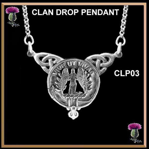 Falconer Clan Crest Double Drop Pendant ~ CLP03