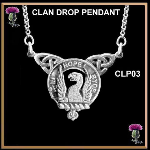 MacIain Clan Crest Double Drop Pendant ~ CLP03