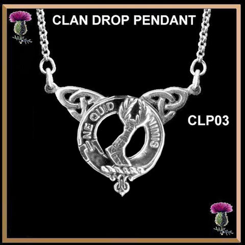 MacKinlay Clan Crest Double Drop Pendant ~ CLP03
