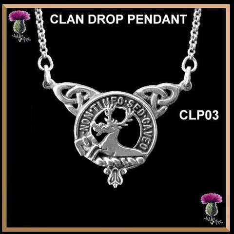 Strachan Clan Crest Double Drop Pendant ~ CLP03