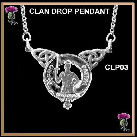 Bannerman Clan Crest Double Drop Pendant ~ CLP03