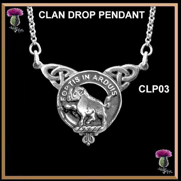Finlay Clan Crest Double Drop Pendant ~ CLP03