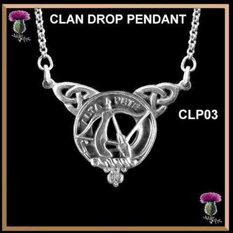 Fletcher Clan Crest Double Drop Pendant ~ CLP03