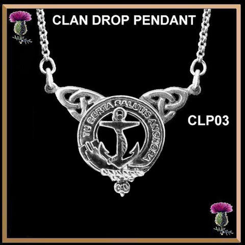 Gillespie Clan Crest Double Drop Pendant ~ CLP03