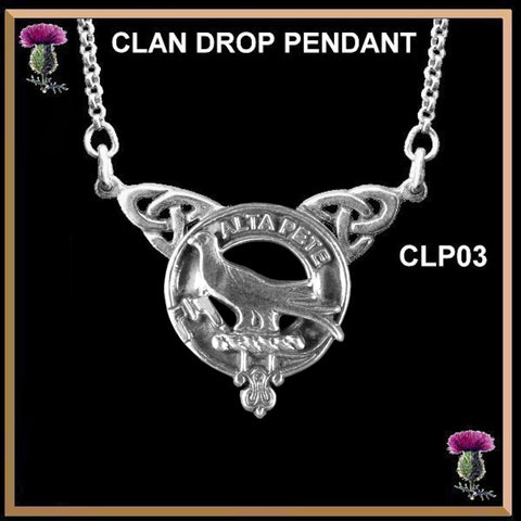 Glen Clan Crest Double Drop Pendant ~ CLP03