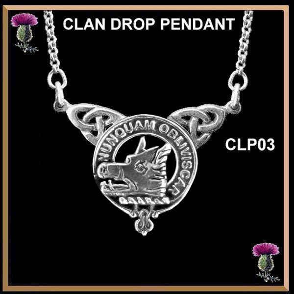 MacIver Clan Crest Double Drop Pendant ~ CLP03
