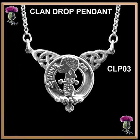 MacLellan Clan Crest Double Drop Pendant ~ CLP03
