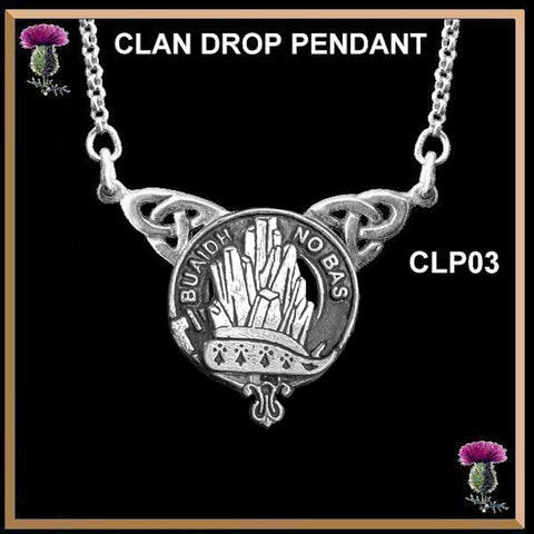 MacNeill Old Motto Clan Crest Double Drop Pendant ~ CLP03