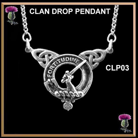 MacRae Clan Crest Double Drop Pendant ~ CLP03