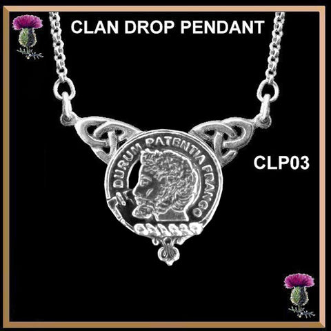 Muir Clan Crest Double Drop Pendant ~ CLP03