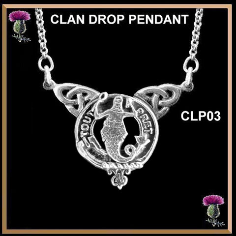 Murray Clan Crest Double Drop Pendant ~ CLP03