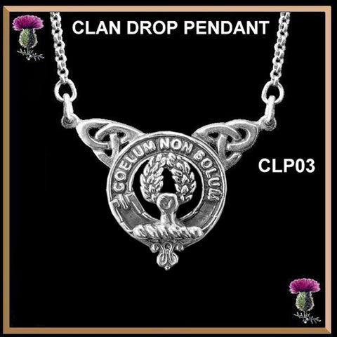 Stevenson Clan Crest Double Drop Pendant ~ CLP03