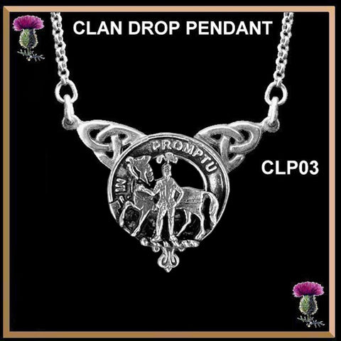 Trotter Clan Crest Double Drop Pendant ~ CLP03