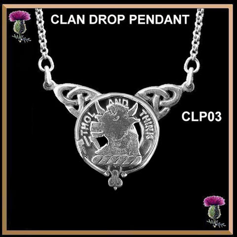 Tweedie Clan Crest Double Drop Pendant ~ CLP03