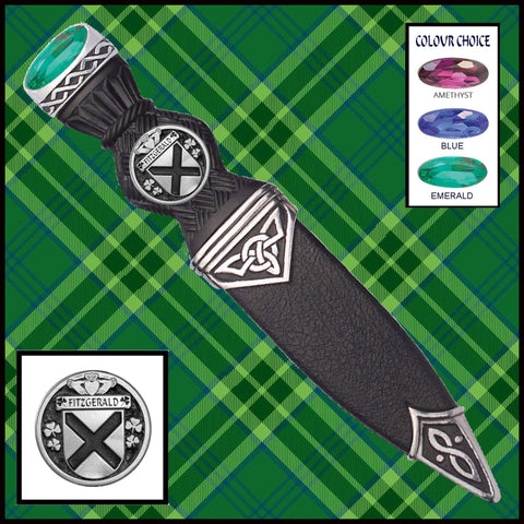 FitzGerald Interlace Irish Disk Coat of Arms Sgian Dubh, Irish Knife ~ ISDCO