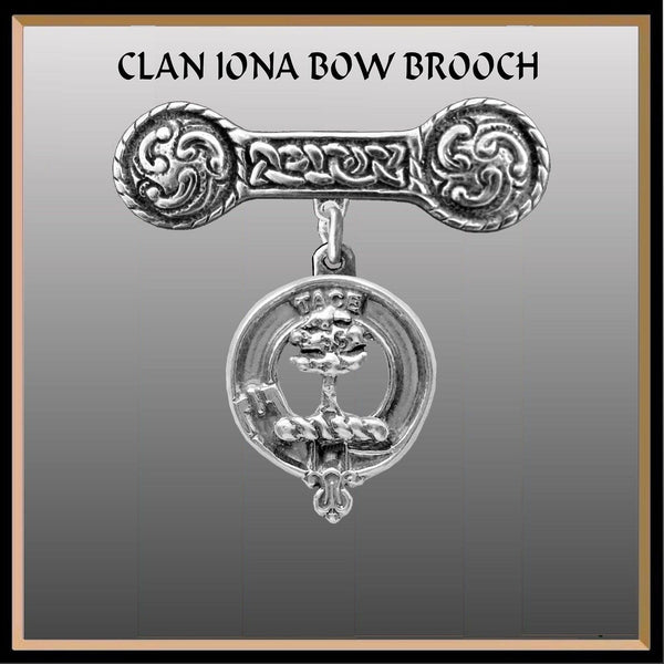 Abercrombie Clan Crest Iona Bar Brooch - Sterling Silver