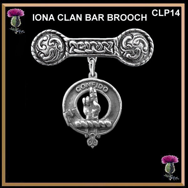 Boyd Clan Crest Iona Bar Brooch - Sterling Silver
