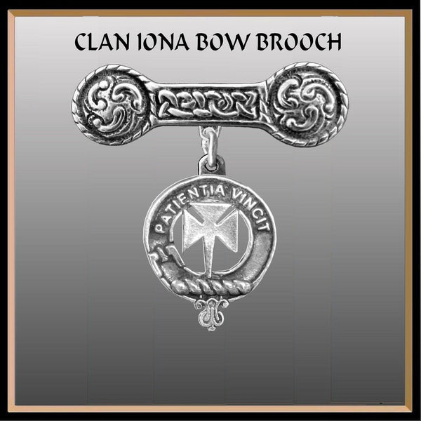 Cheyne Clan Crest Iona Bar Brooch - Sterling Silver
