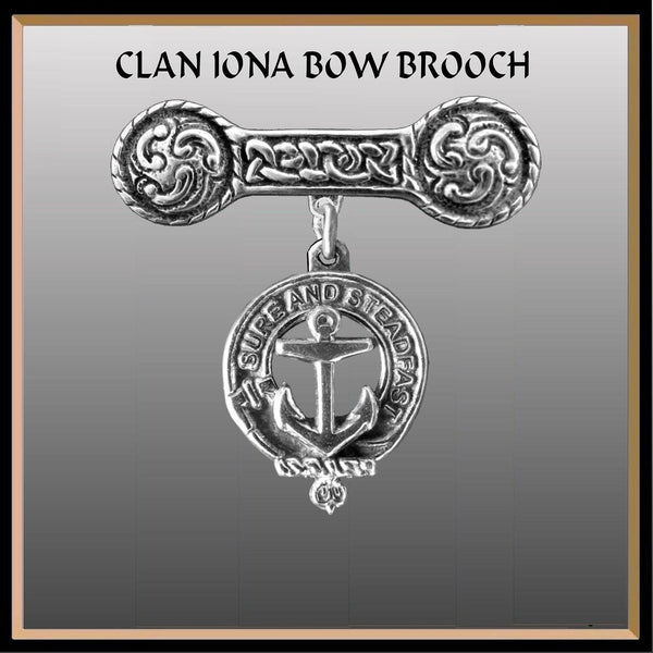 Clark Clan Crest Iona Bar Brooch - Sterling Silver