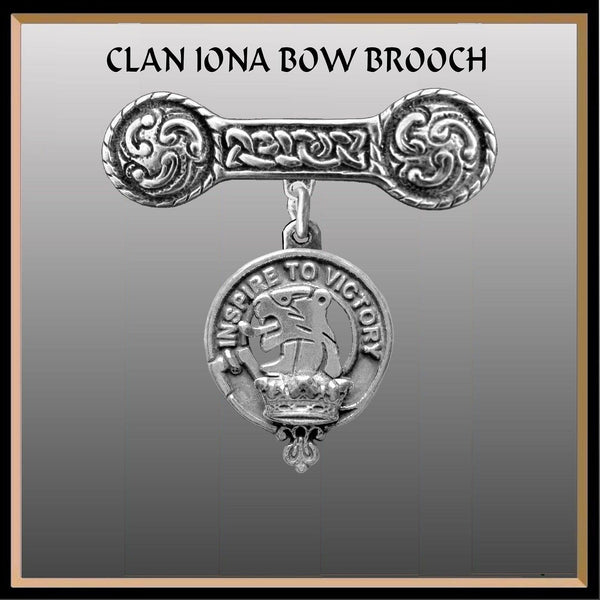 Currie Clan Crest Iona Bar Brooch - Sterling Silver
