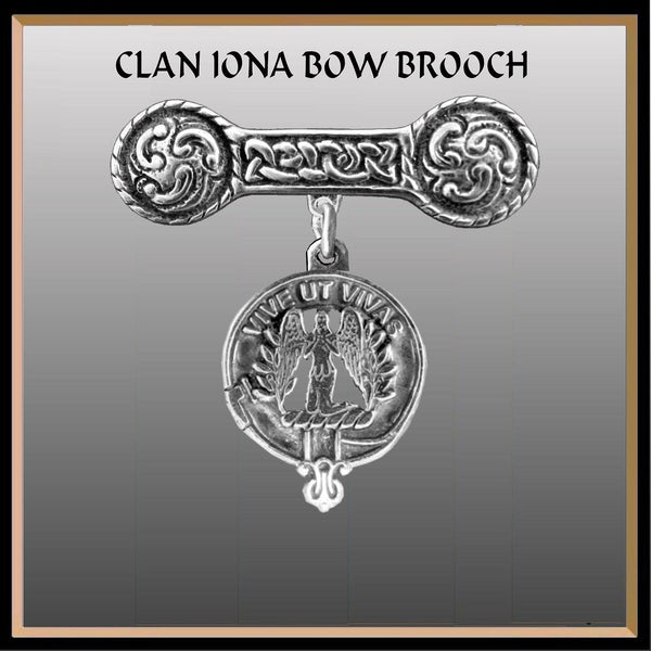 Falconer Clan Crest Iona Bar Brooch - Sterling Silver