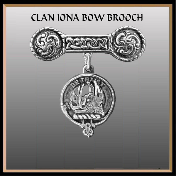 Innes Clan Crest Iona Bar Brooch - Sterling Silver