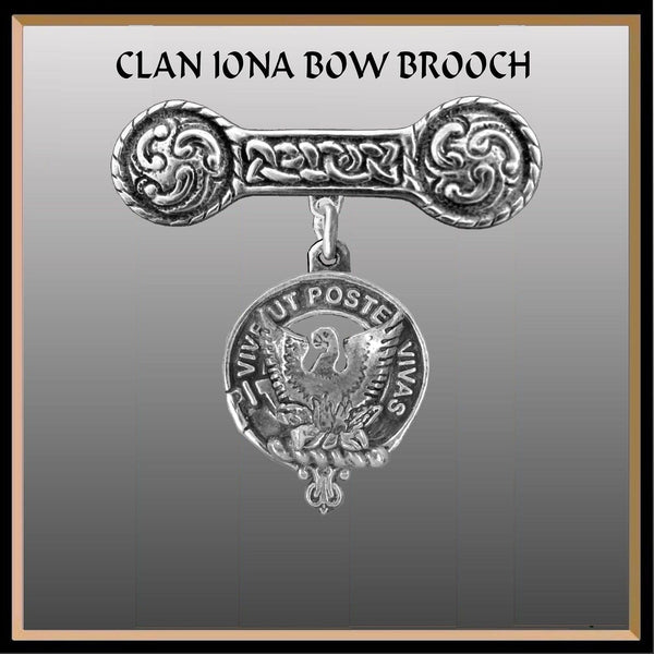 Johnston (Caskieben) Clan Crest Iona Bar Brooch - Sterling Silver