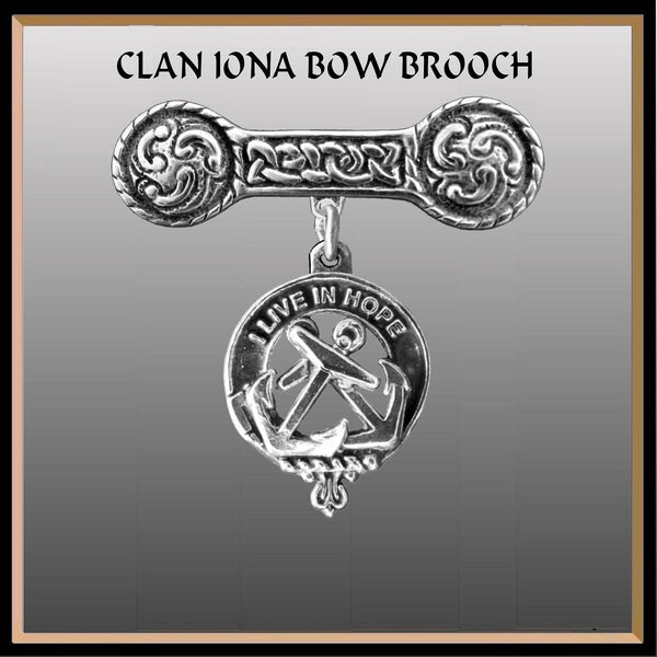 Kinnear Clan Crest Iona Bar Brooch - Sterling Silver