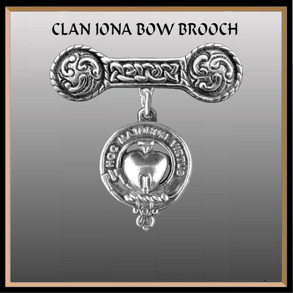 Logan Clan Crest Iona Bar Brooch - Sterling Silver