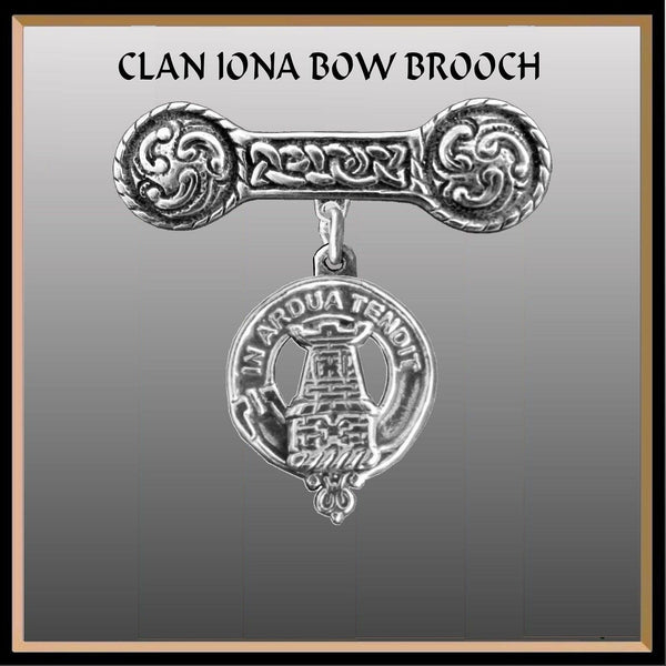 MacCallum Clan Crest Iona Bar Brooch - Sterling Silver