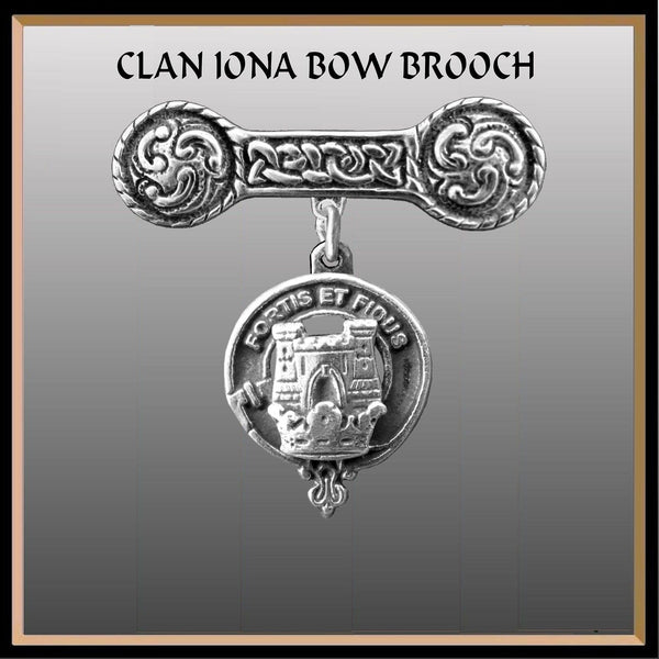 MacLachlan Clan Crest Iona Bar Brooch - Sterling Silver