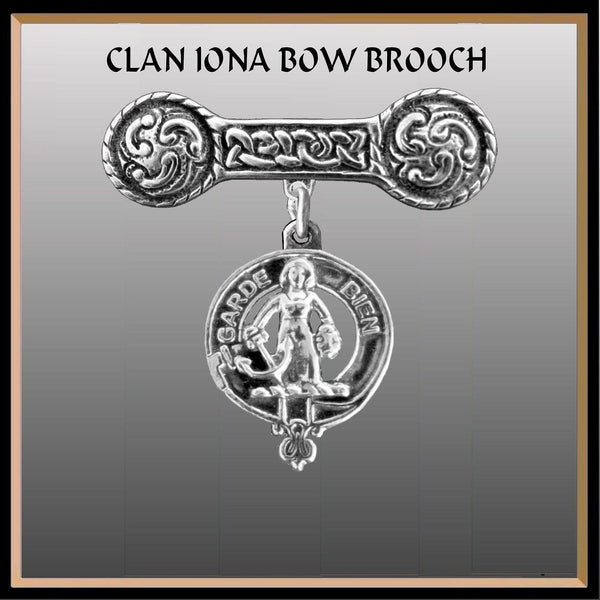Montgomery Clan Crest Iona Bar Brooch - Sterling Silver