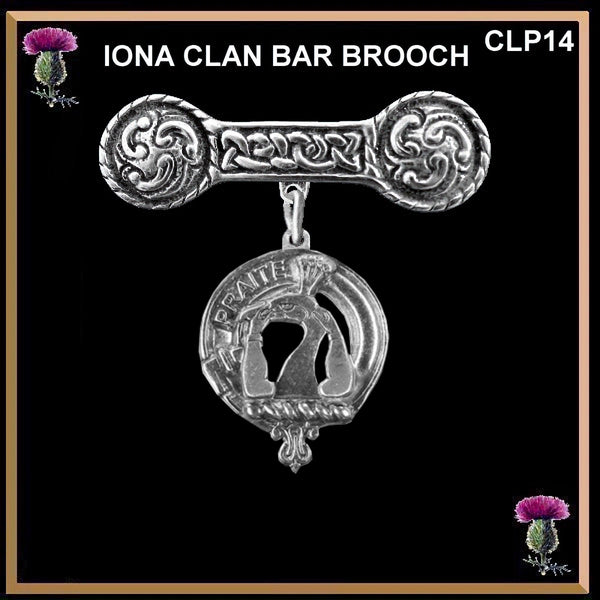 Murray (Tullibardine) Clan Crest Iona Bar Brooch - Sterling Silver